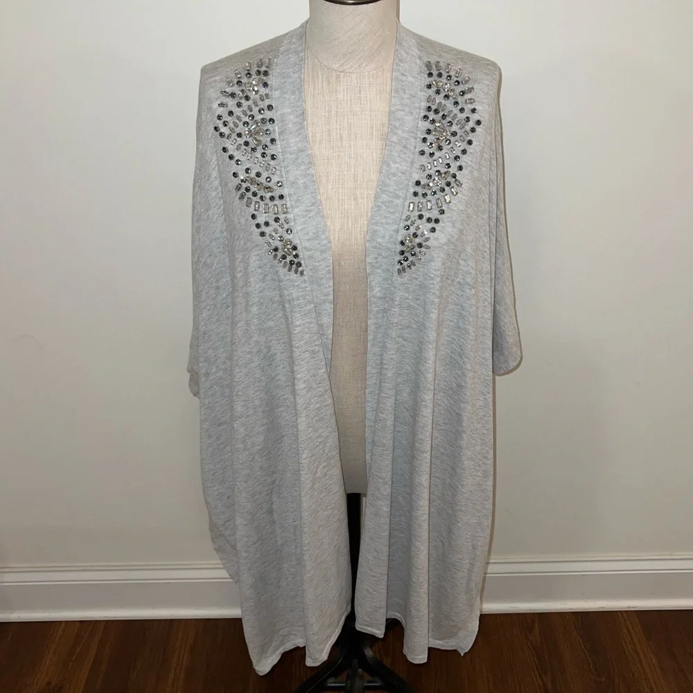 NWT White House Black Market WHBM Crystal-Embellished Ruana Wrap One Size